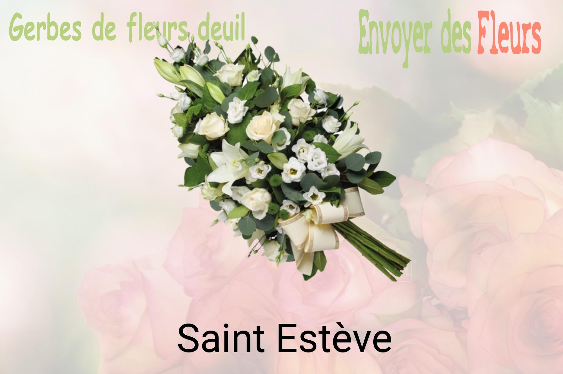 Gerbe de fleurs de deuil livrée à Saint-Estève